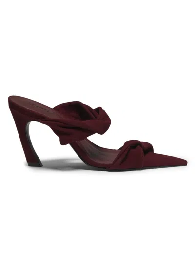 Schutz Women's Meline 90mm Twisted Nubuck Sandals In Burgundy
