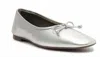 Schutz Women's Metallic Leather Ballet Flat Shoe In Silver In Silver