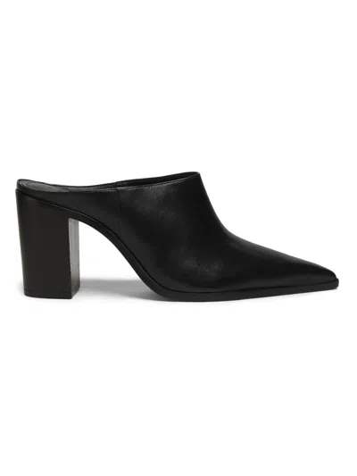Schutz Women's Mikki 85mm Leather Mule Pumps In Black