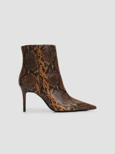 Schutz Women's Mikki Snake-print Leather Ankle Boots In Brown