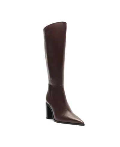 Schutz Women's Mikki Up Knee High Block Heel Boots In Brown