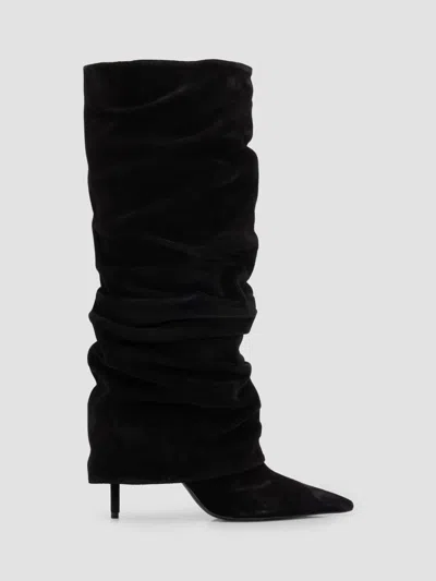 Schutz Women's Mikki Up Cloak 75mm Suede Slouch Boots In Black
