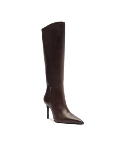 Schutz Women's Mikki Up Knee High Stiletto Boots In Dark Chocolate