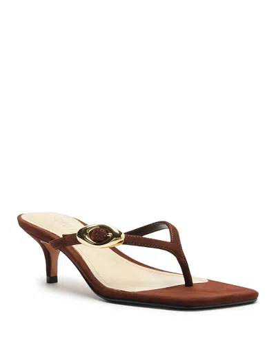 Schutz Women's Miriam Nubuck Leather Thong Sandals In Burgundy