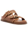 Schutz Naomi Woven Dual-buckle Slide Sandals In Brown