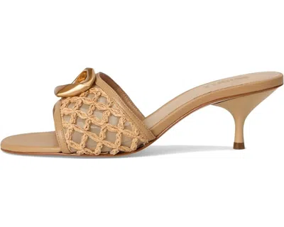 Schutz Women's Olga Embroidery Kitten Heel In Caramelo In Multi