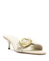 Schutz Olga Buckle Kitten Heel Sandal In Beige