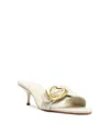 Schutz Olga Buckle Kitten Heel Sandal In Beige