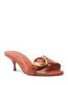 Schutz Olga Buckle Kitten Heel Sandal In Orange