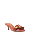 Schutz Olga Buckle Kitten Heel Sandal In Orange