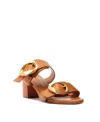 Schutz Women's Enola Double Buckle Block Heel Sandals In Brown