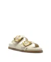Schutz Olga Sporty Buckle Slide Sandals In Beige