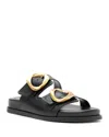 Schutz Olga Buckle Sporty Slide Sandal In Black
