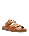 Schutz Olga Buckle Sporty Slide Sandal In Brown