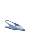 Schutz Paola Slingback Pointed Toe Ballet Flat In Blue