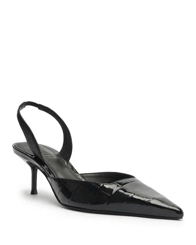 Schutz Paola Mid Slingback Pointed Toe Pump In Black