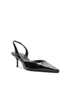 Schutz Paola Mid Slingback Pointed Toe Pump In Black