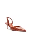 Schutz Paola Mid Slingback Pointed Toe Pump In Orange