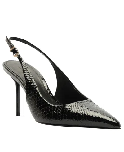 Schutz 90mm Paola Snake-embossed Leather Slingback Pumps In Black