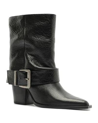 Schutz Women's Parker Leather Moto Boots In Black