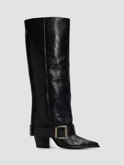 Schutz Women's Parker Up 85mm Leather Boots In Black