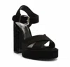 Schutz Penelope Suede Ankle-strap Platform Sandals In Black