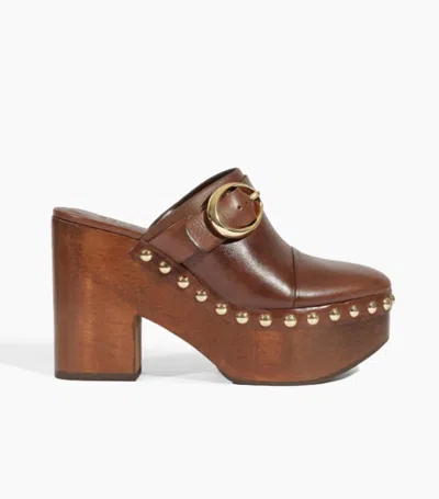 Schutz Women's Piper Leather Pump In Chestnut Brown