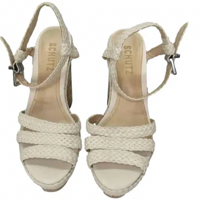 Schutz Women's Platform Braided Strap Sandal In White