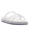 Schutz Polly Three-band Slide Sandals In White