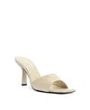 Schutz Posseni Croco Stiletto Slide Sandals In White