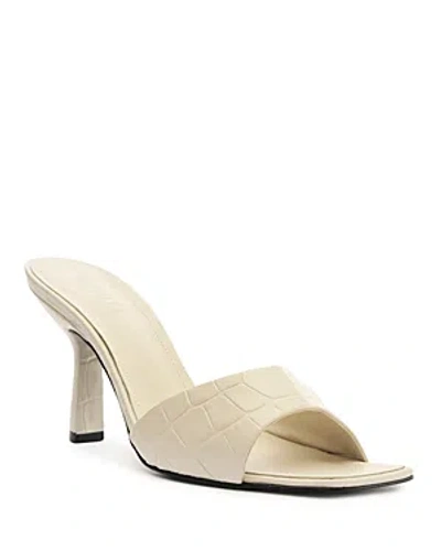 Schutz Posseni Leather Heeled Mule In White, Women's At Urban Outfitters