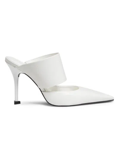 Schutz Women's Quereda 100mm Leather Mules In White