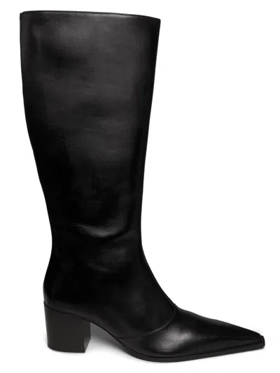 Schutz Women's Raffaela 55mm Leather Knee-high Boots In Black