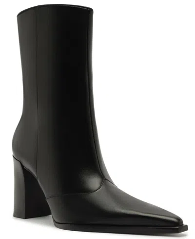 Schutz Women's Raffaela Pointed Toe Booties In Black Leather