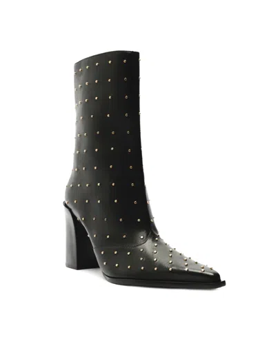 Schutz Women's Raffaela Pointed Toe Booties In Black Stud