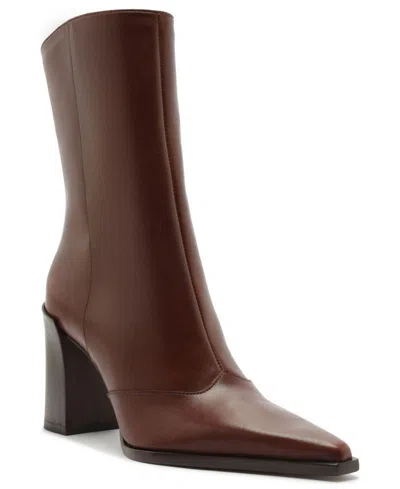 Schutz Women's Raffaela Pointed Toe Booties In Warm Toffee