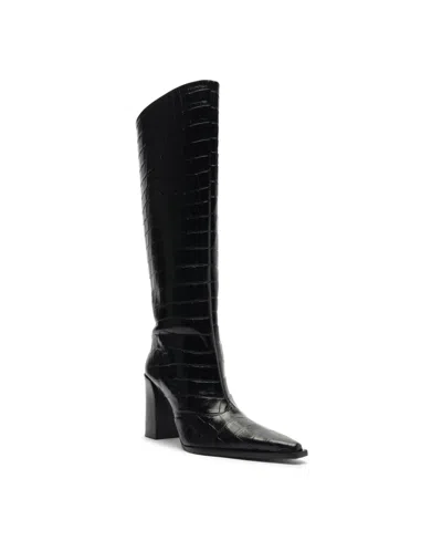 Schutz Women's Raffaela Up Knee High Pointed Toe Boots In Black