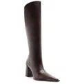 Schutz Raffaela Up Block Pointed Toe Knee High Boot In Brown