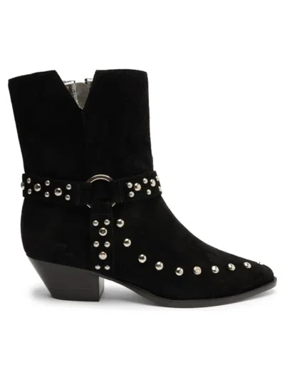 Schutz Women's Rhiannon Studded Suede Boots In Black