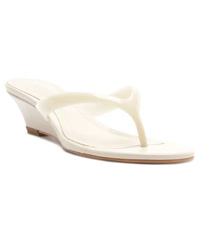 Schutz Women's Roslyn Slip-on Wedge Sandals In Sugar White
