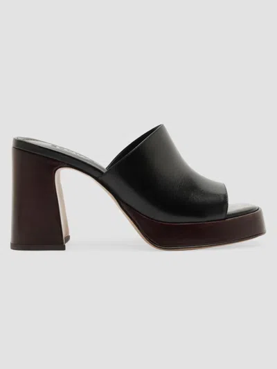 Schutz Women's Rowan 95mm Leather Block-heel Mules In Black