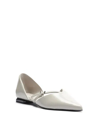 Schutz Women's Rue Buckle Pointed Toe Flats In Gray