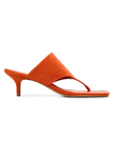 Schutz Sage 60mm Suede Sandals In Orange