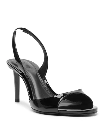 Schutz Women's Scarlett Sling Mid Leather Slingback Sandals In Black