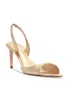 Schutz Women's Scarlett Sling Mid Leather Slingback Sandals In Gold