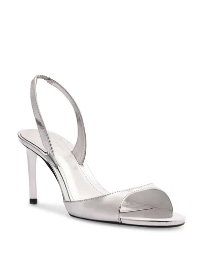 Schutz Scarlett Metallic Leather Mid-heel Slingback Sandals