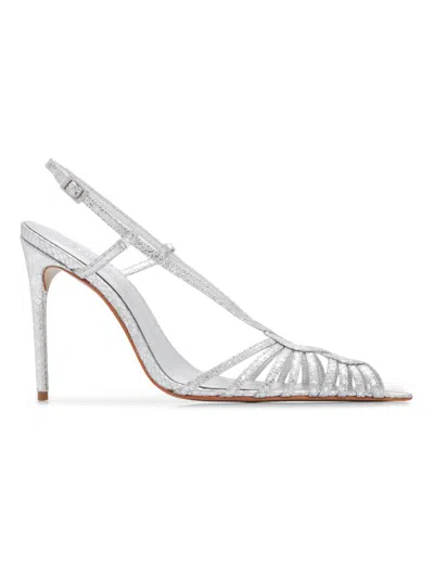 Schutz Seraphine 110mm Snakeskin-embossed Leather Peep-toe Sandals In Multi