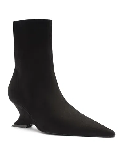 Schutz Women's Siena Leather Wedge Heel Booties In Black