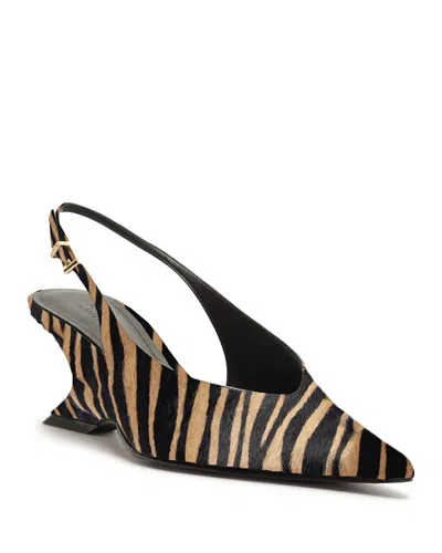Schutz Women's Siena Zebra Slingback Pumps In Animal Print