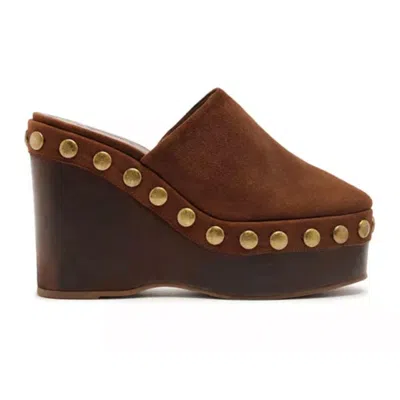 Schutz Women's Sierra Studs Suede Platform Pumps In Root Brown